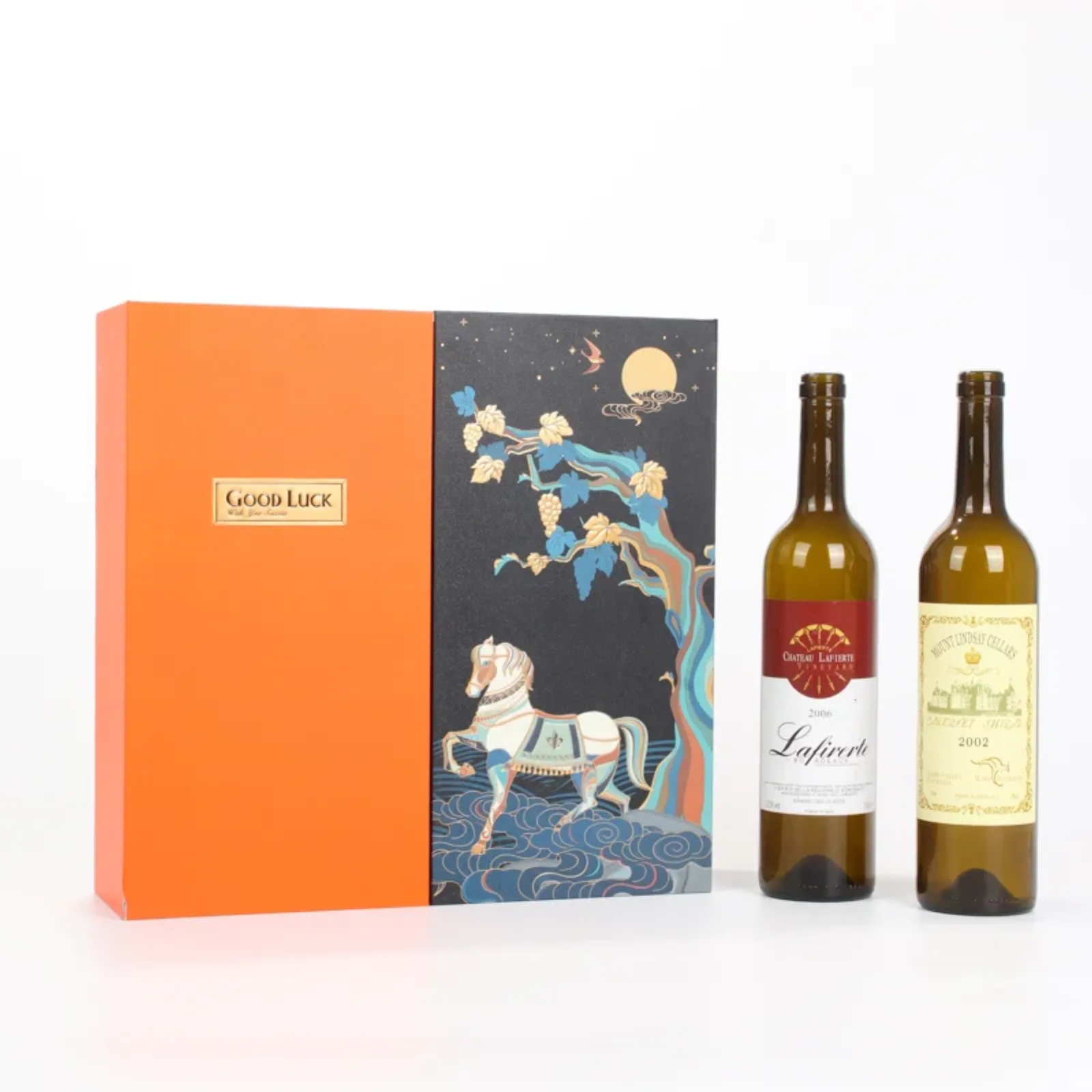 2-Bottle Wine Glass Set Cardboard Gift Box 5