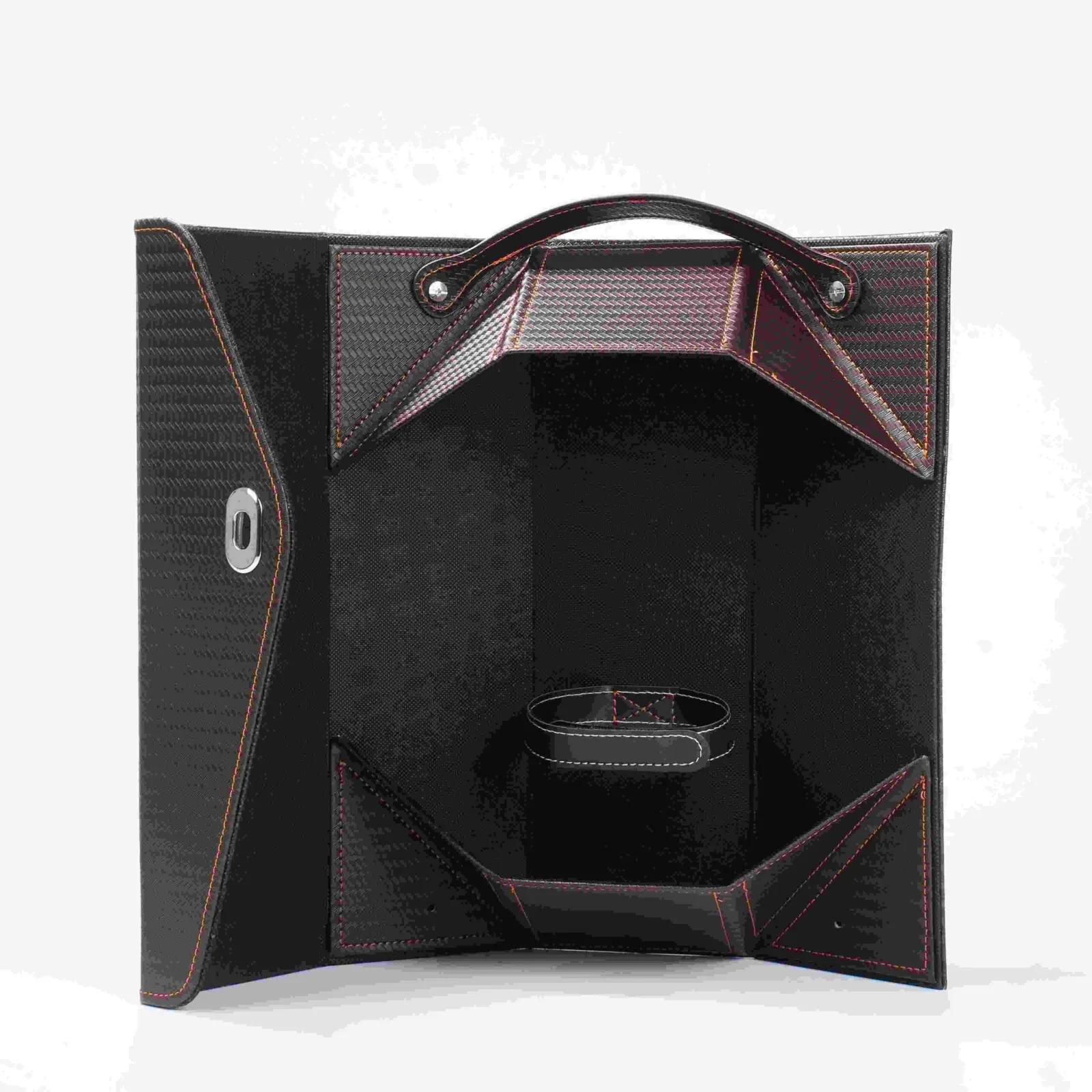 Leather Single-Bottle Wine Gift Box with PU Handle